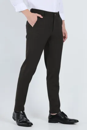 Ivyn Elegant Charcoal Brown Formal Trousers