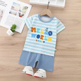 2pcs Cute Cartoon Print T-shirt and Pants