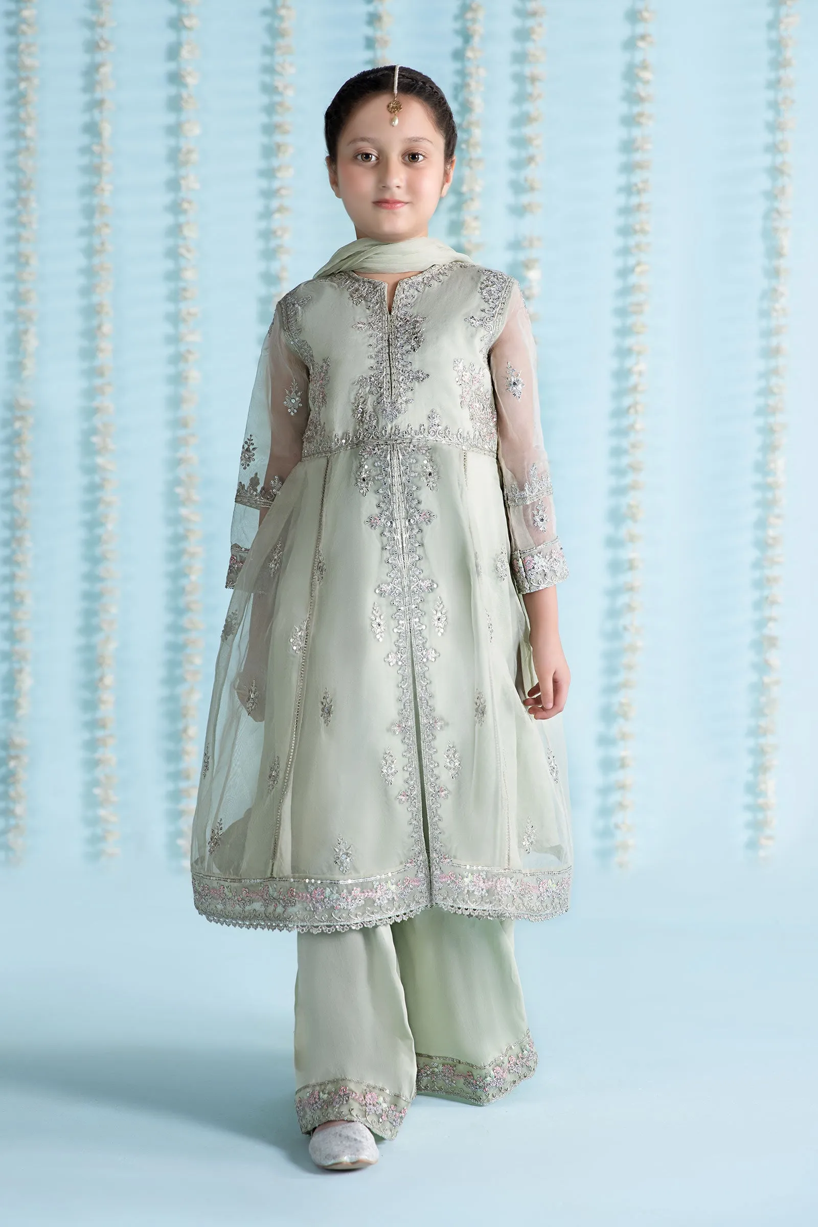 3 Piece Embroidered Organza Suit | MKS-EA24-01