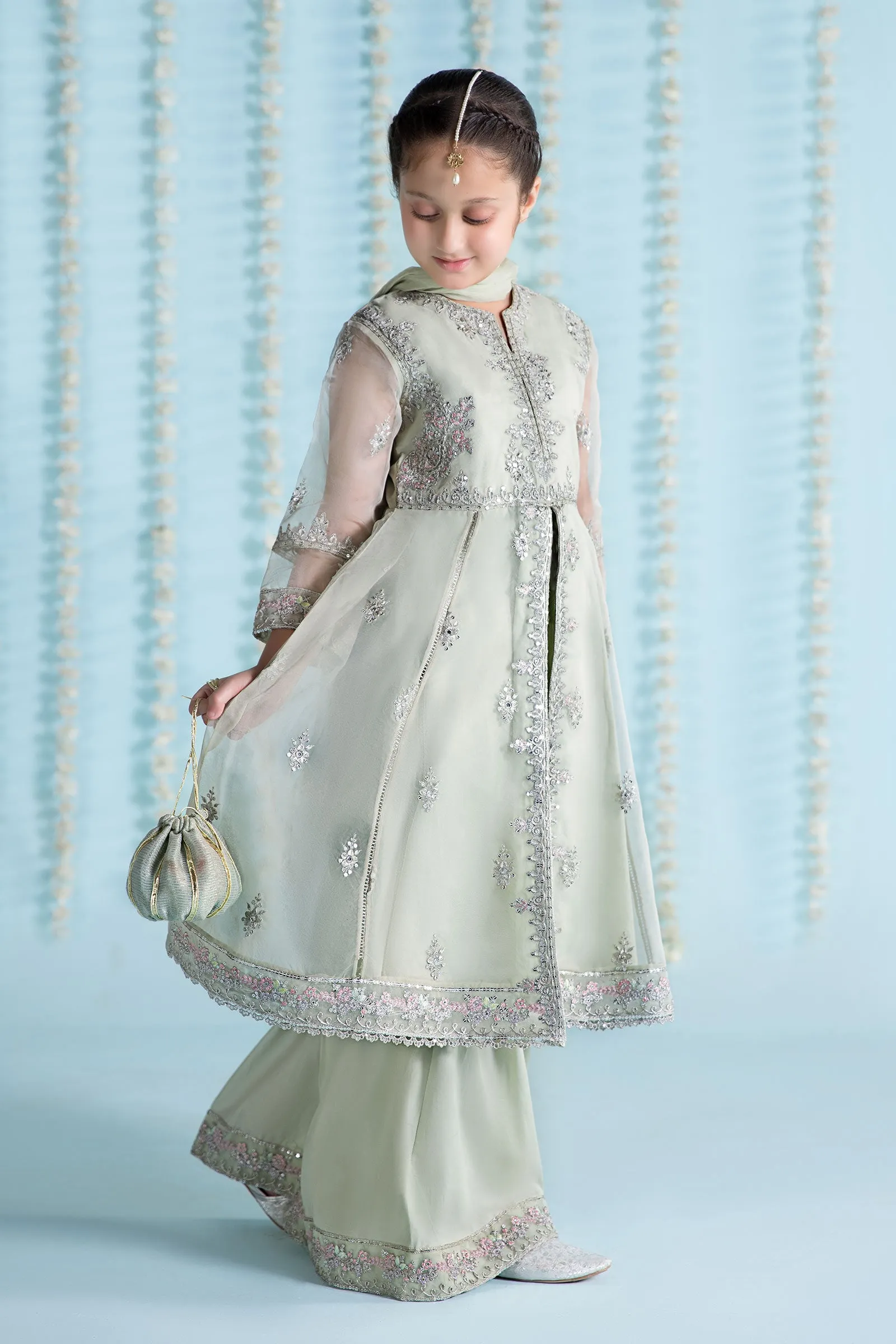 3 Piece Embroidered Organza Suit | MKS-EA24-01