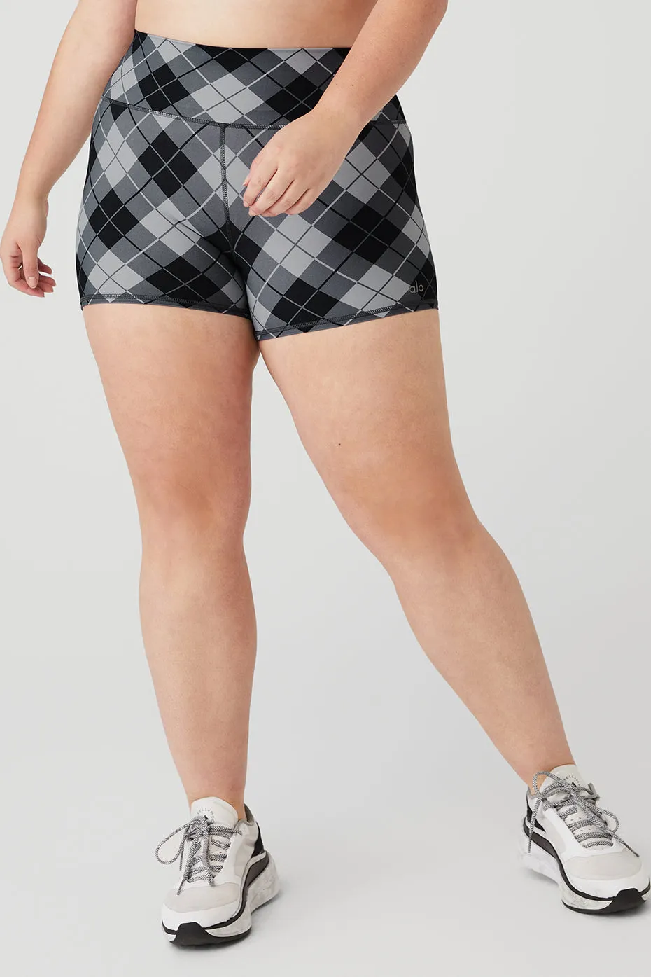 4" Vapor High-Waist Argyle Short - Black/Anthracite