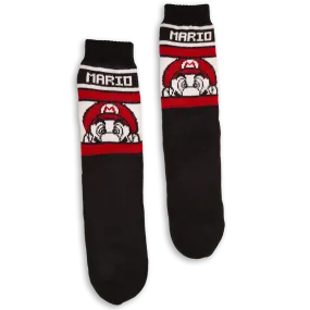 Adult's Mario Long Slipper Socks with Gripper Bottoms