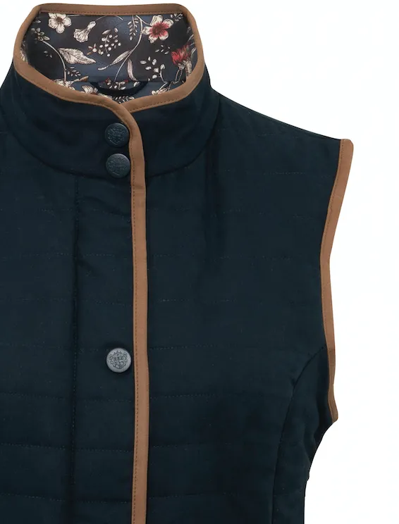 Alan Paine Felwell Quilted Waistcoat in Dark Navy (Ladies)