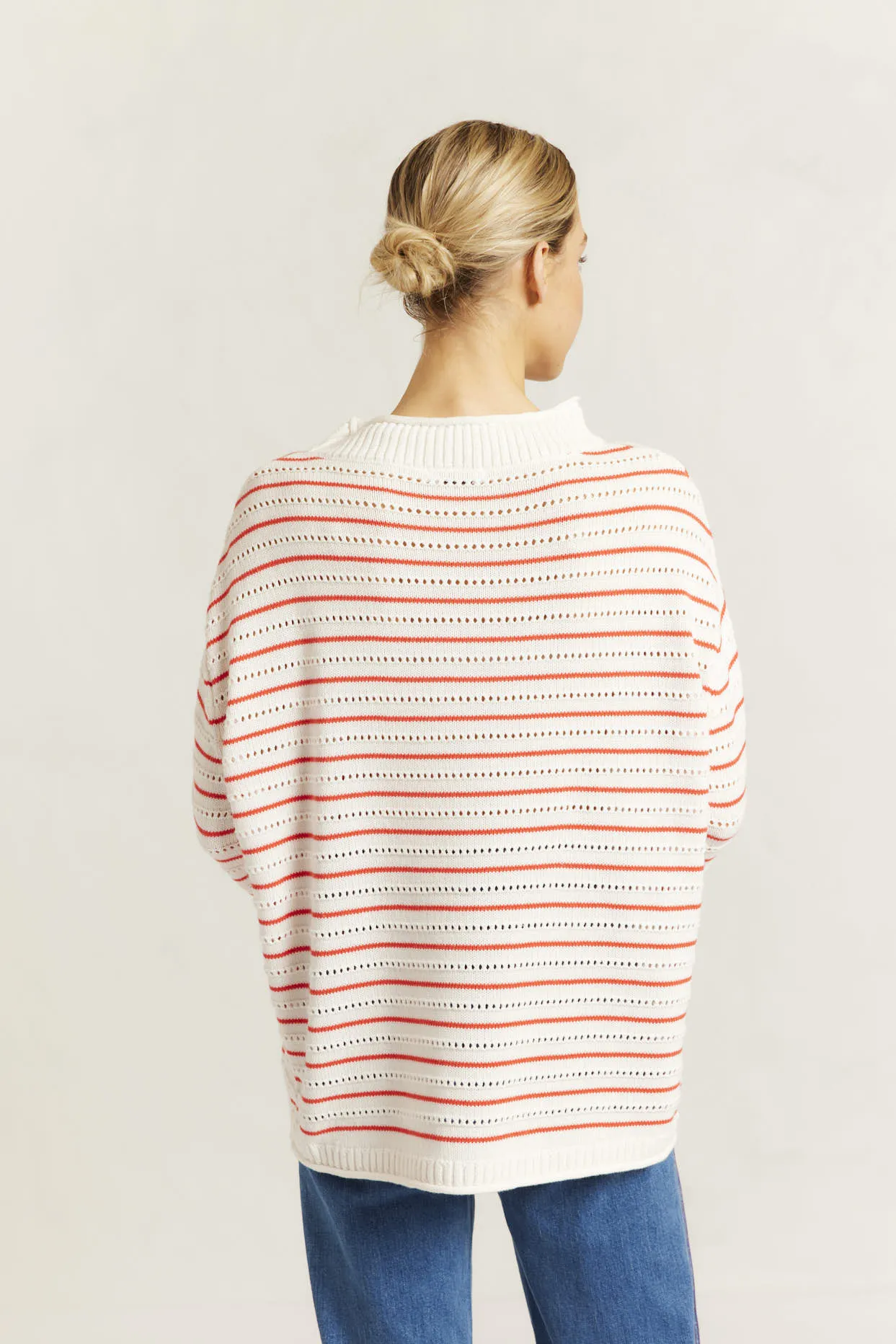 Alyssa Cotton Knit Sweater in Poppy