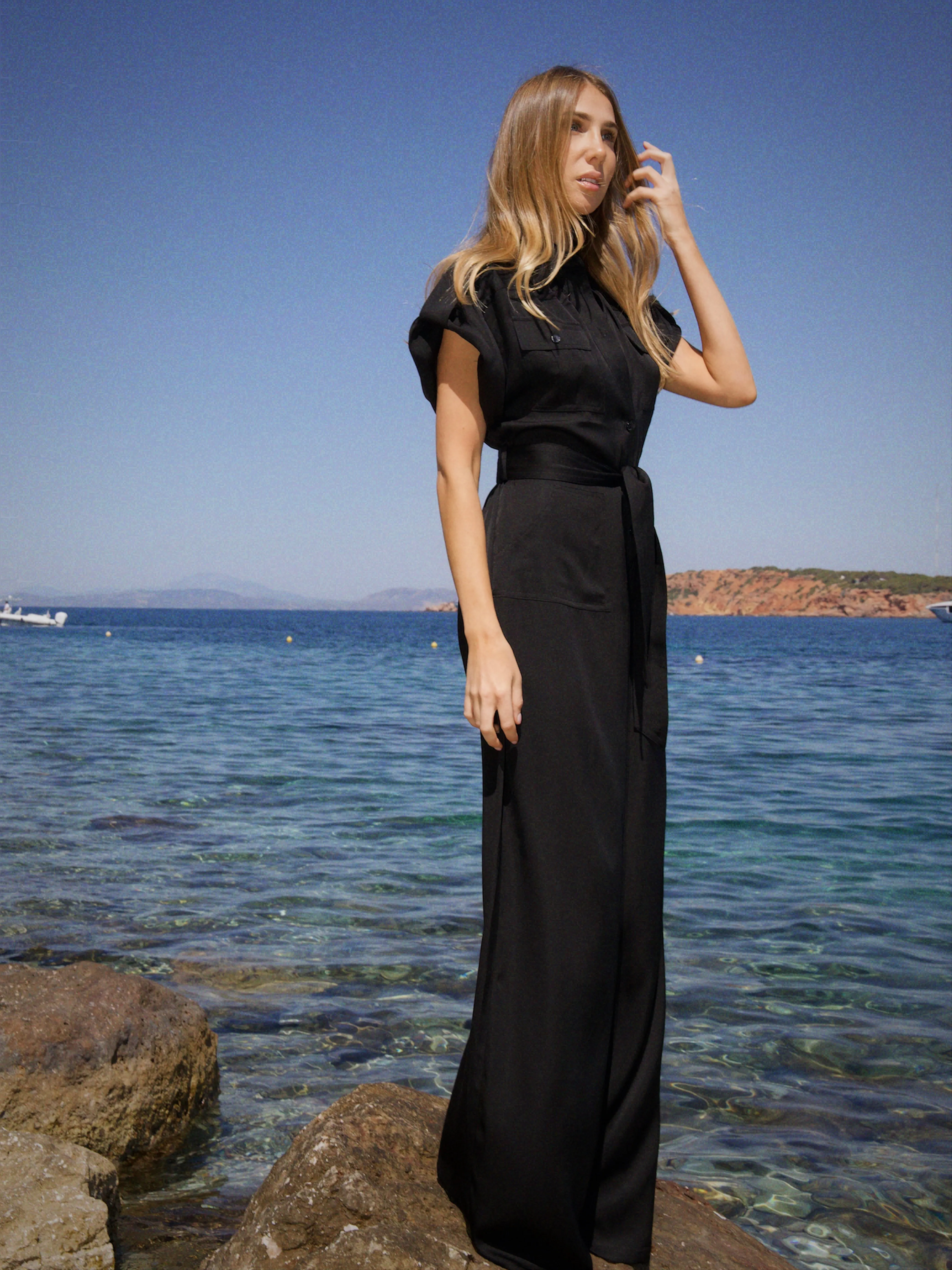 Amalfi Silk Jumpsuit Black