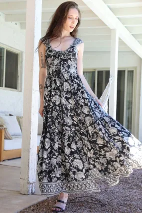 Angie Haley Black Border Hem Maxi Dress