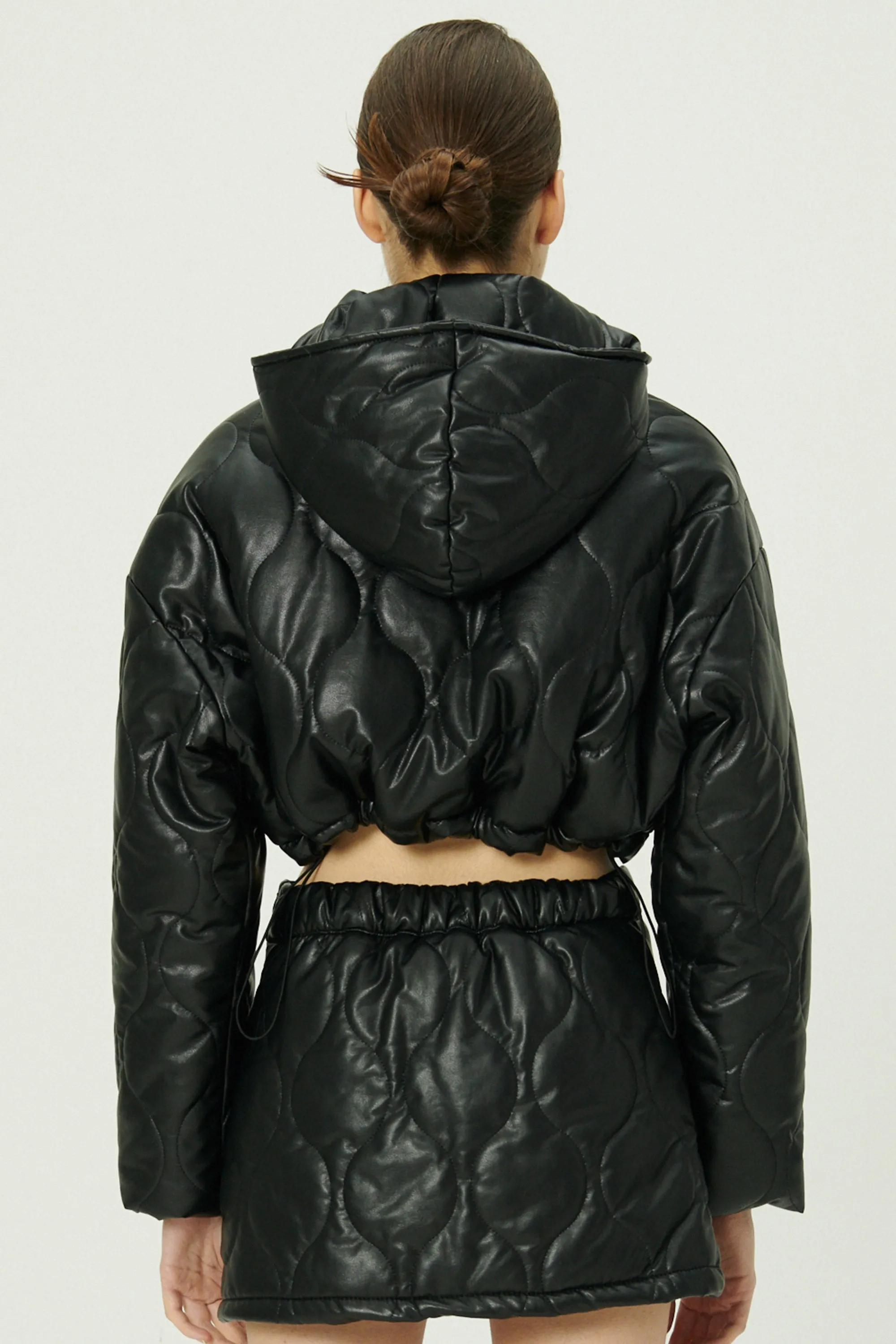 Anina Pleather Quilted Jacket