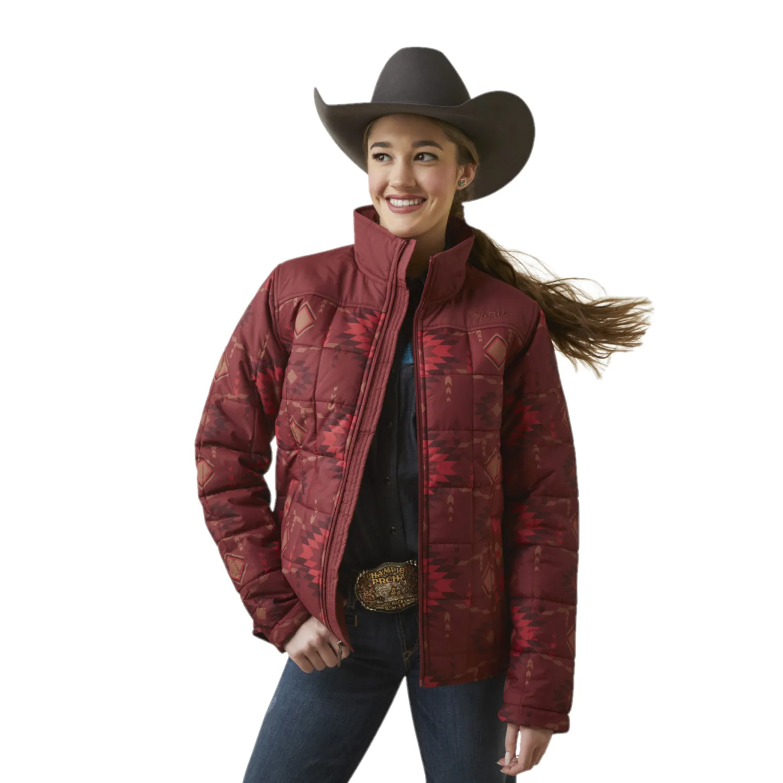 Ariat Ladies R.E.A.L. Crius Insulated Burnt Rose Print Jacket 10046681