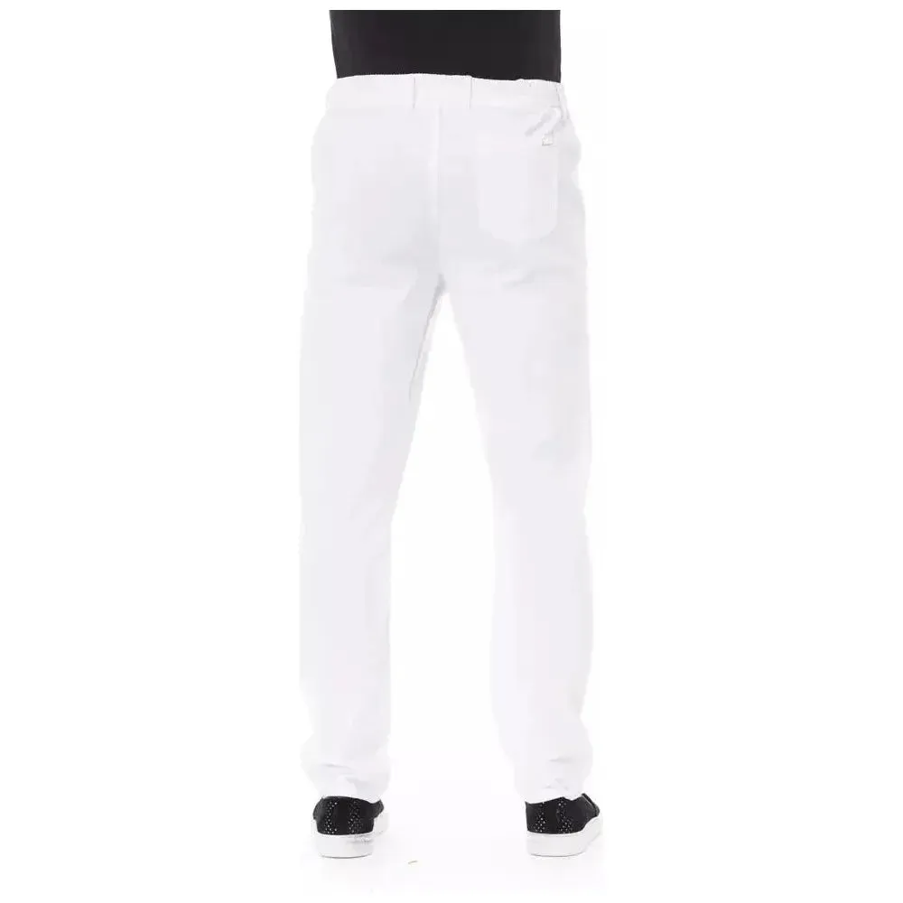 Baldinini Trend White Cotton Men Trouser