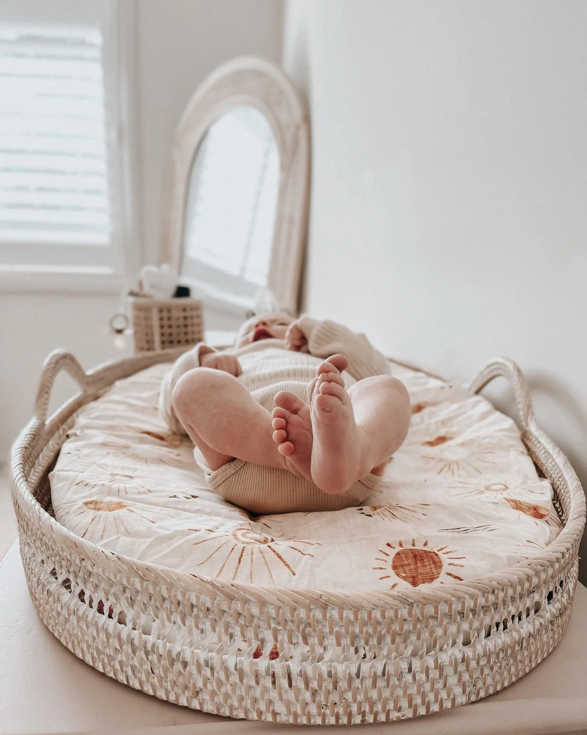 Bambella Designs Waterproof Bassinet Sheet/Change Mat Cover | Bohemian Sunshine