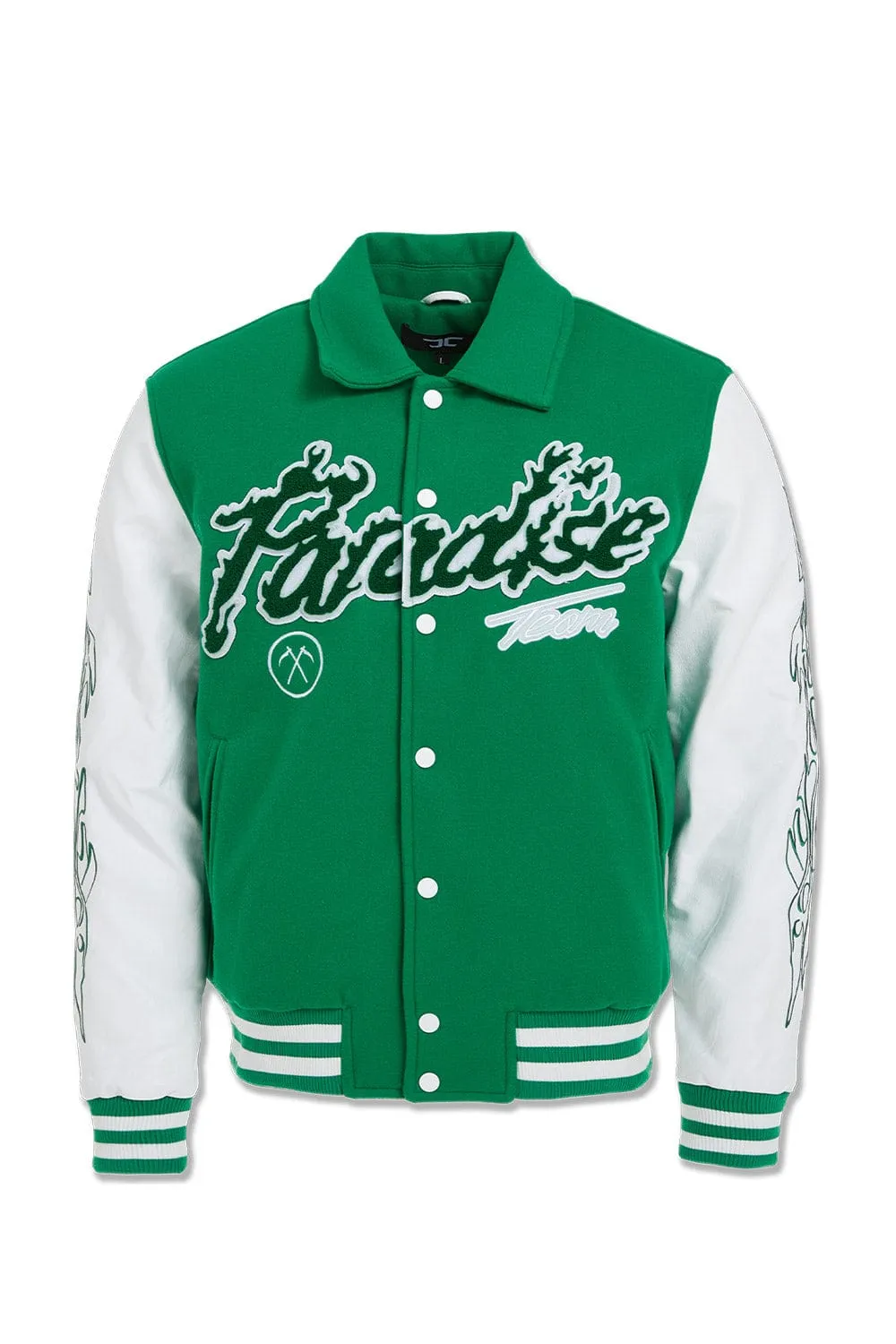 Big Men's Paradise Tour Varsity Jacket (Green)