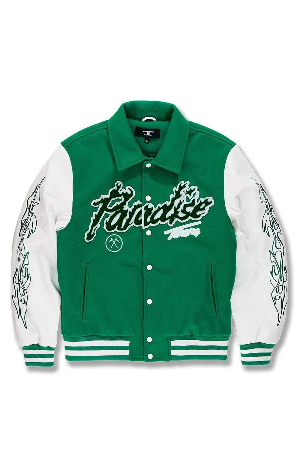 Big Men's Paradise Tour Varsity Jacket (Green)