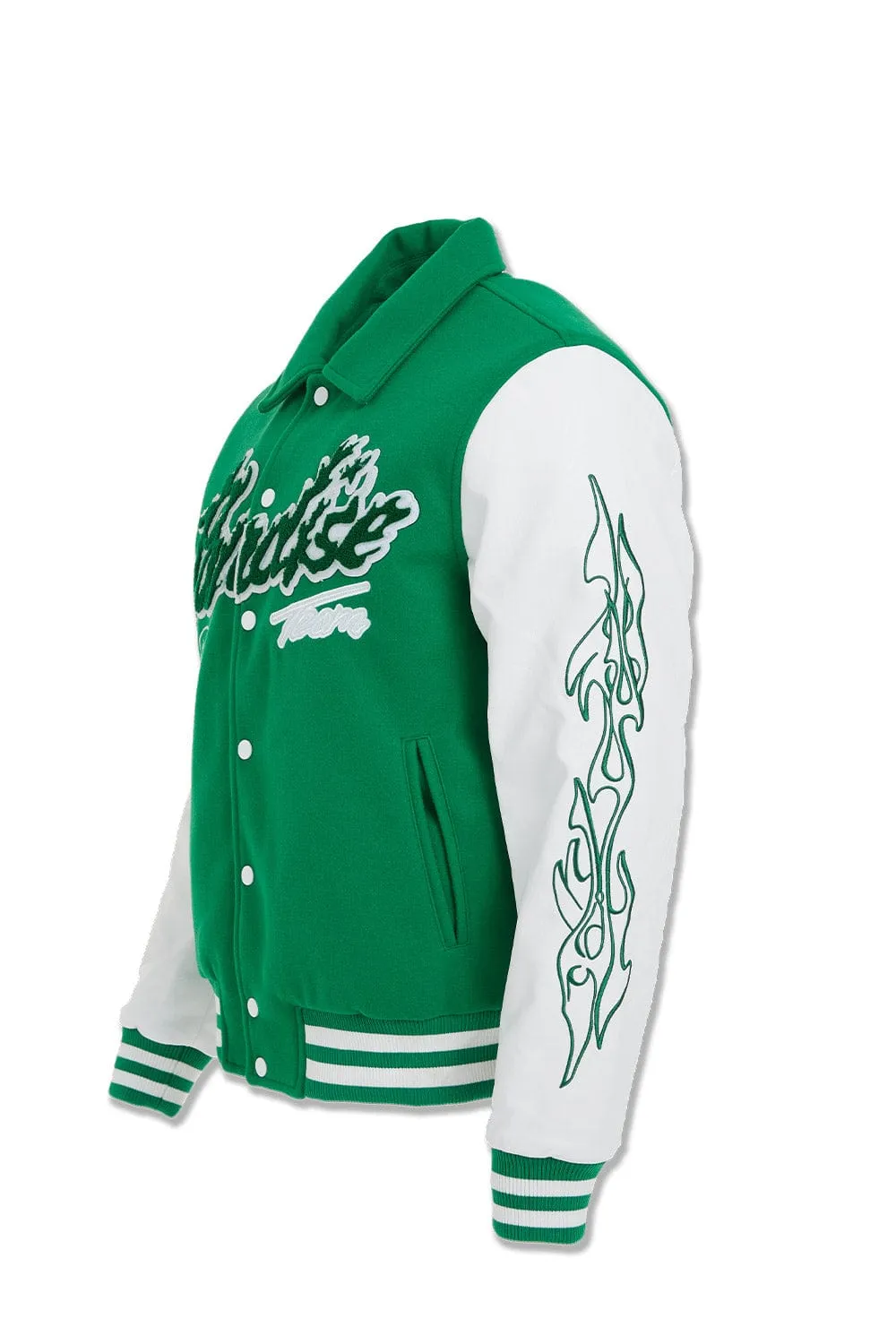 Big Men's Paradise Tour Varsity Jacket (Green)