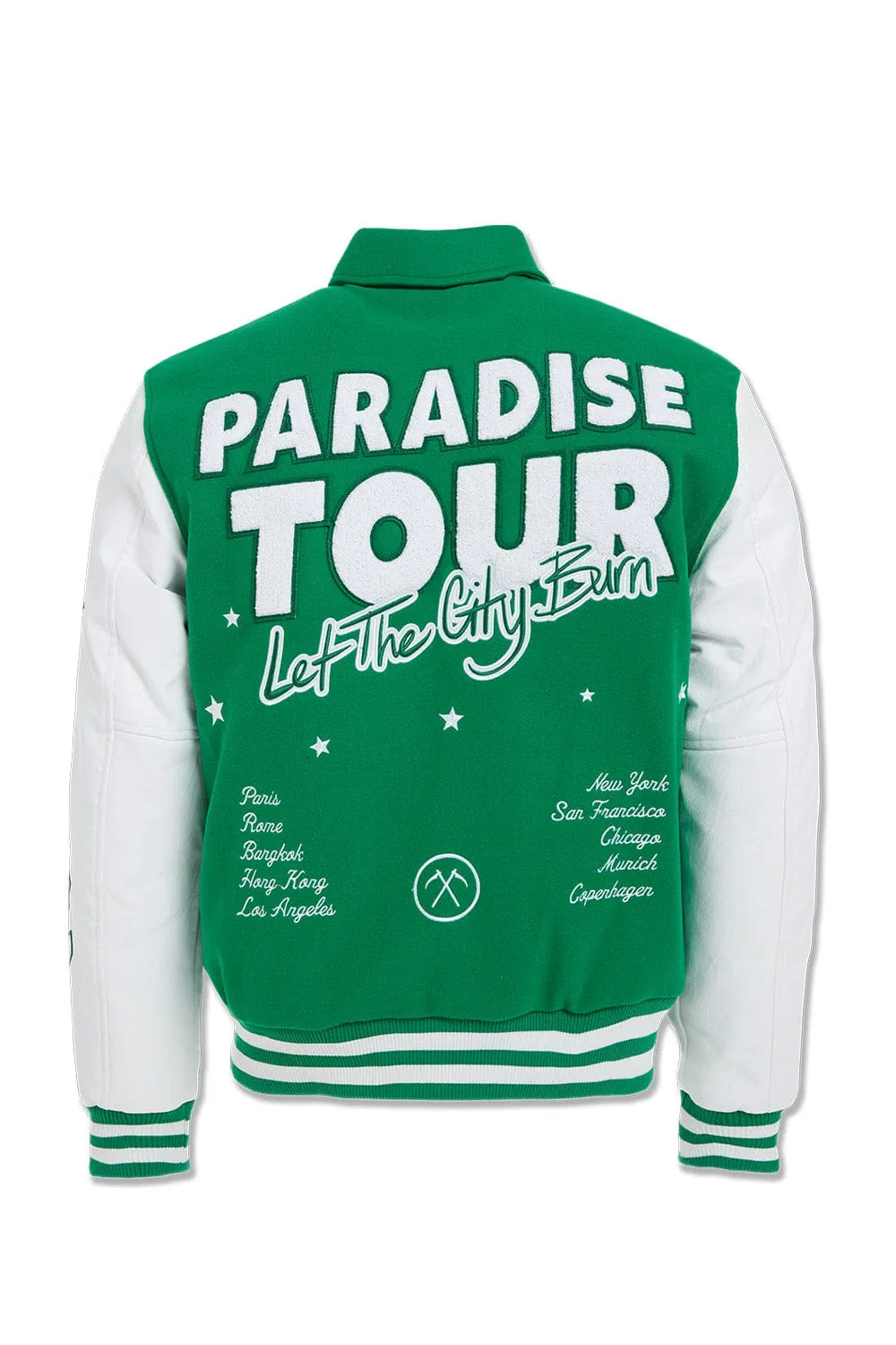 Big Men's Paradise Tour Varsity Jacket (Green)