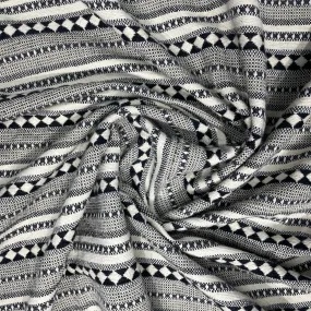 Black And White Stripes Jacquard Tapestry Fabric