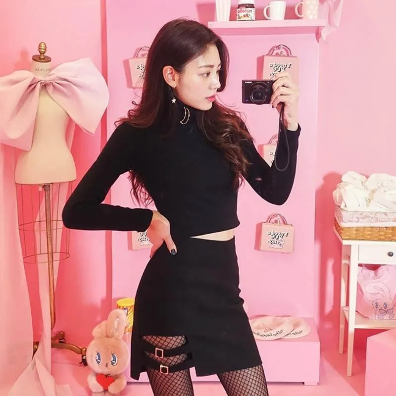 Black Skirt With Buckle