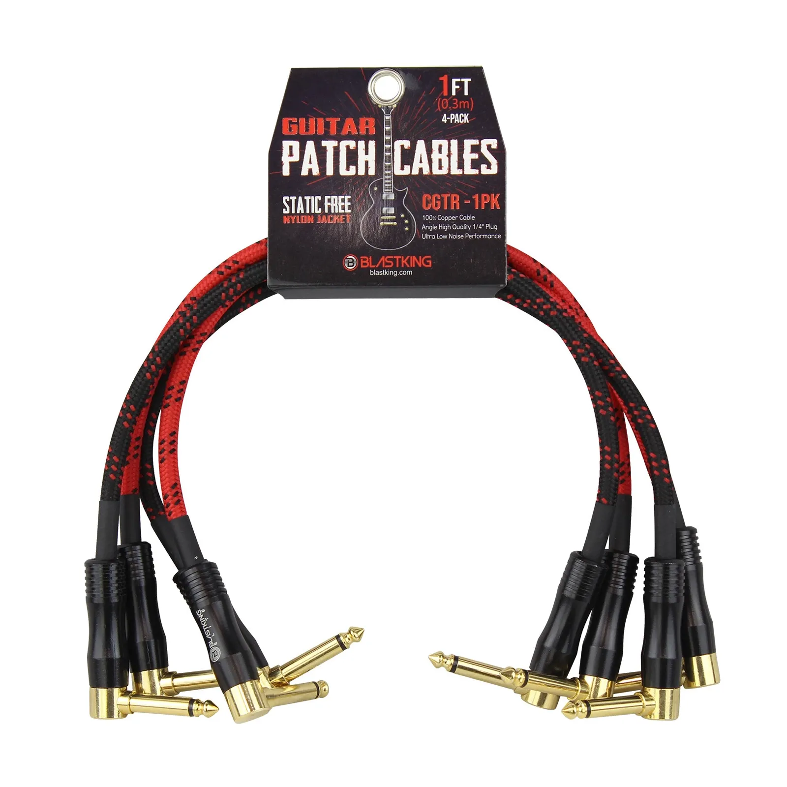 Blastking 1' Guitar Patch Cables 4-Pack – CGTR-1PK