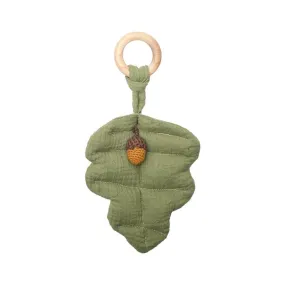 Bohemian Maple Leaf Teether | Olive Green