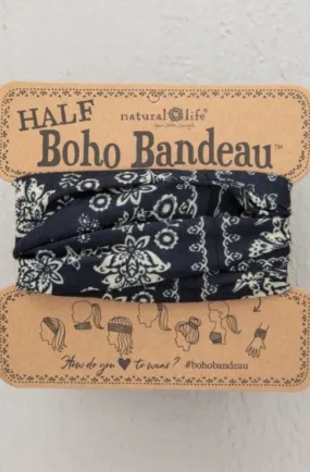 Boho Bandeau Half Black Cream Mandala