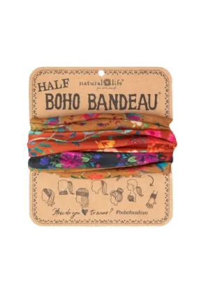 Boho Bandeau Half Rust/ Tan Borders