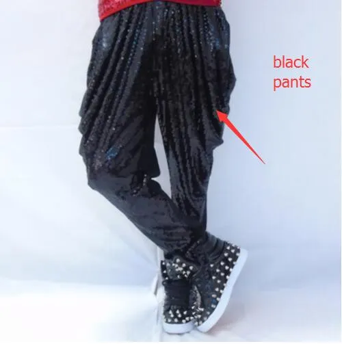 Bright Full Sequins Hip Hop Rock Costume Casual Style Men Harem Pants