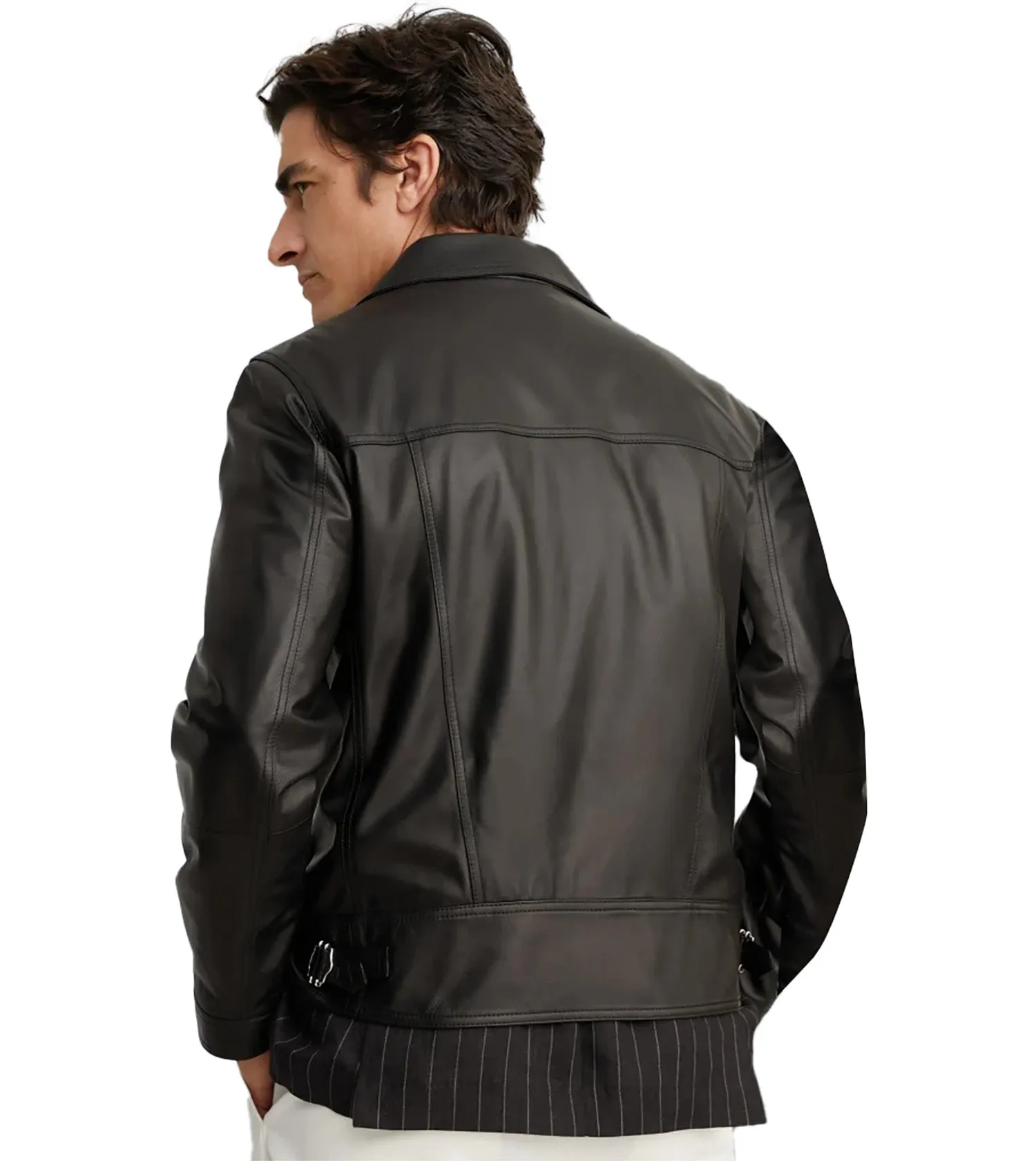 BRUNELLO CUCINELLI Asymmetrical Leather Jacket