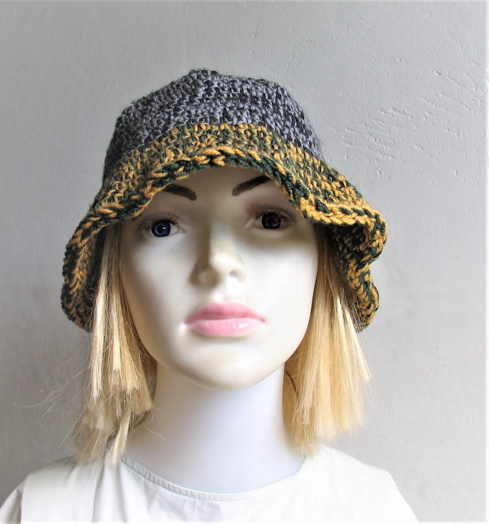 Camouflage Bucket Hat in a Sock Crochet Spring Fall Autumn Winter Bucket Hat Fall Winter Hats Men Women Accessories