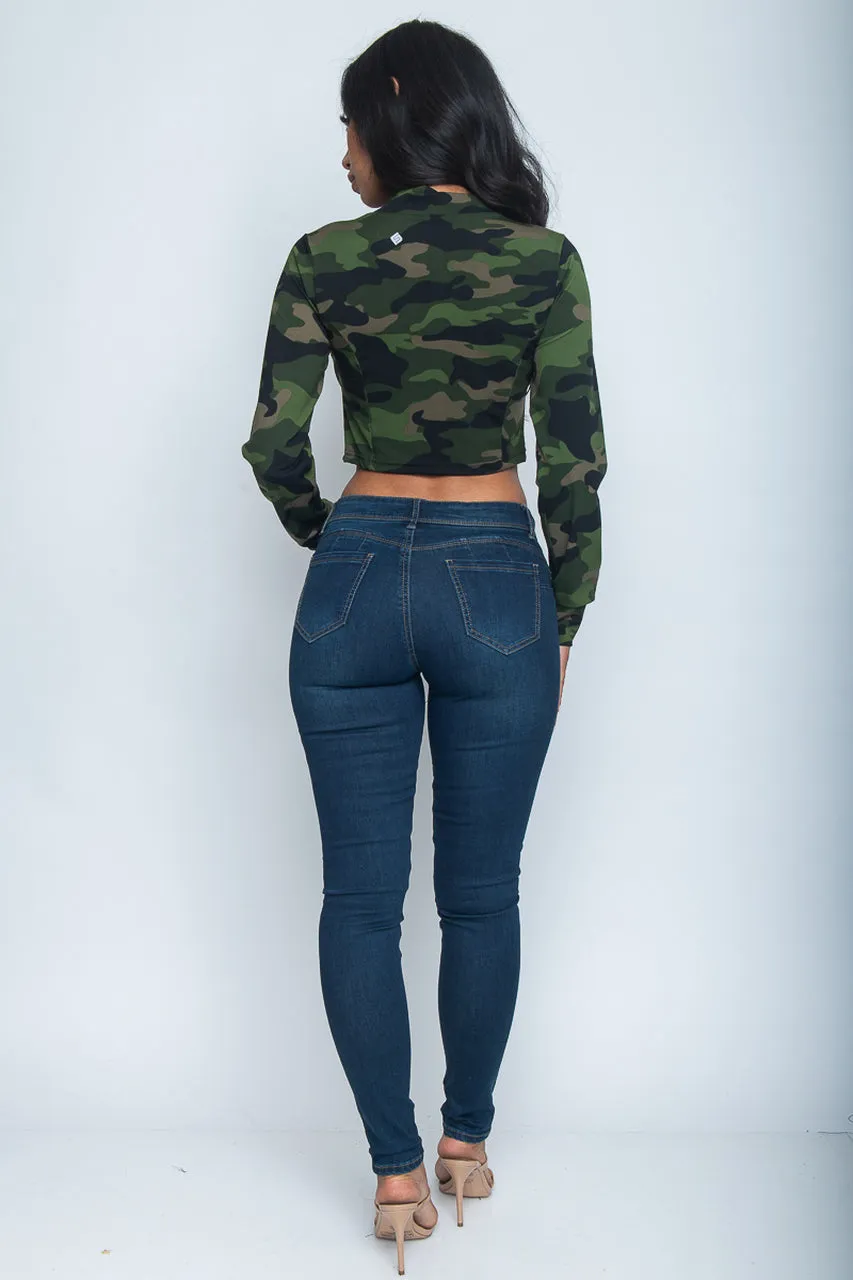 Camouflage Cropped Jacket