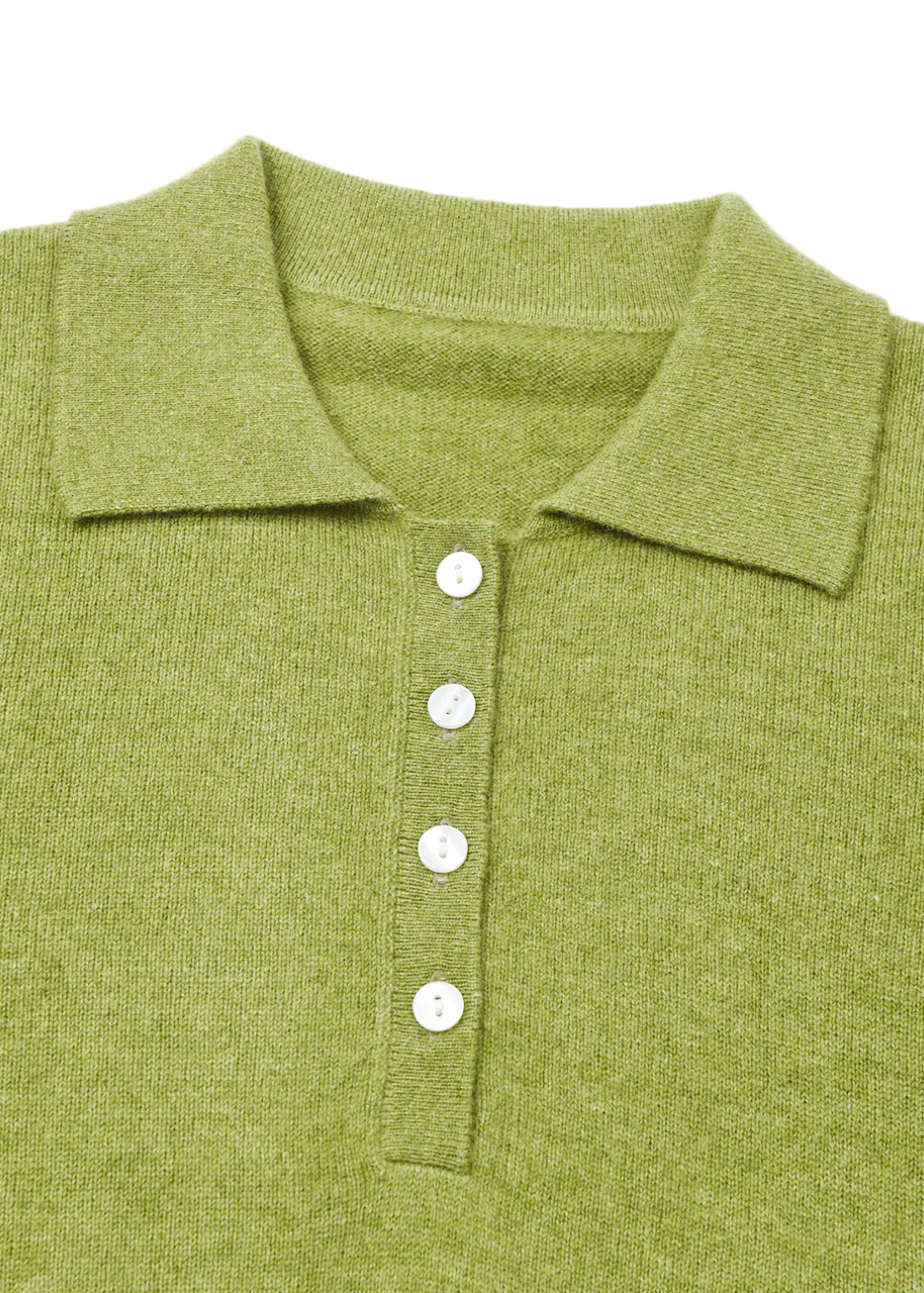 Cashmere classic polo sweater, green