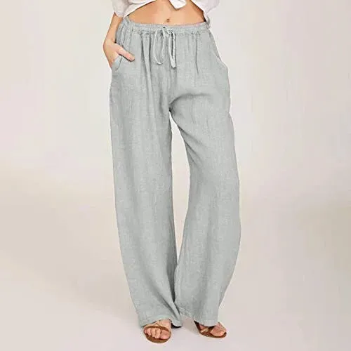 Casual Solid Drawstring Patchwork Slim Low-Waisted Flare Spring Summer Pants