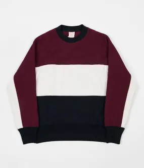 Champion Quilted Ski Crewneck Sweatshirt - Burgundy / White / Navy