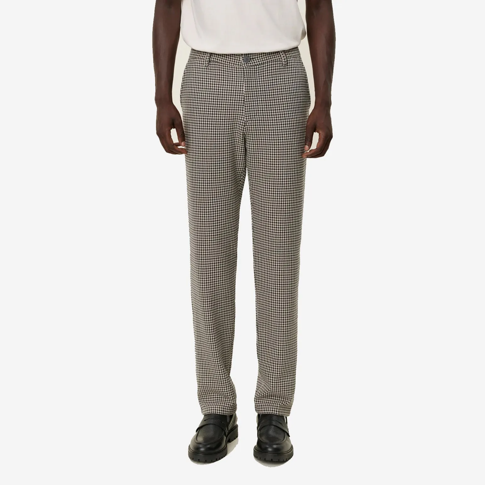 Como Regular Houndstooth Suit Pants - Light Desert Sand/Black