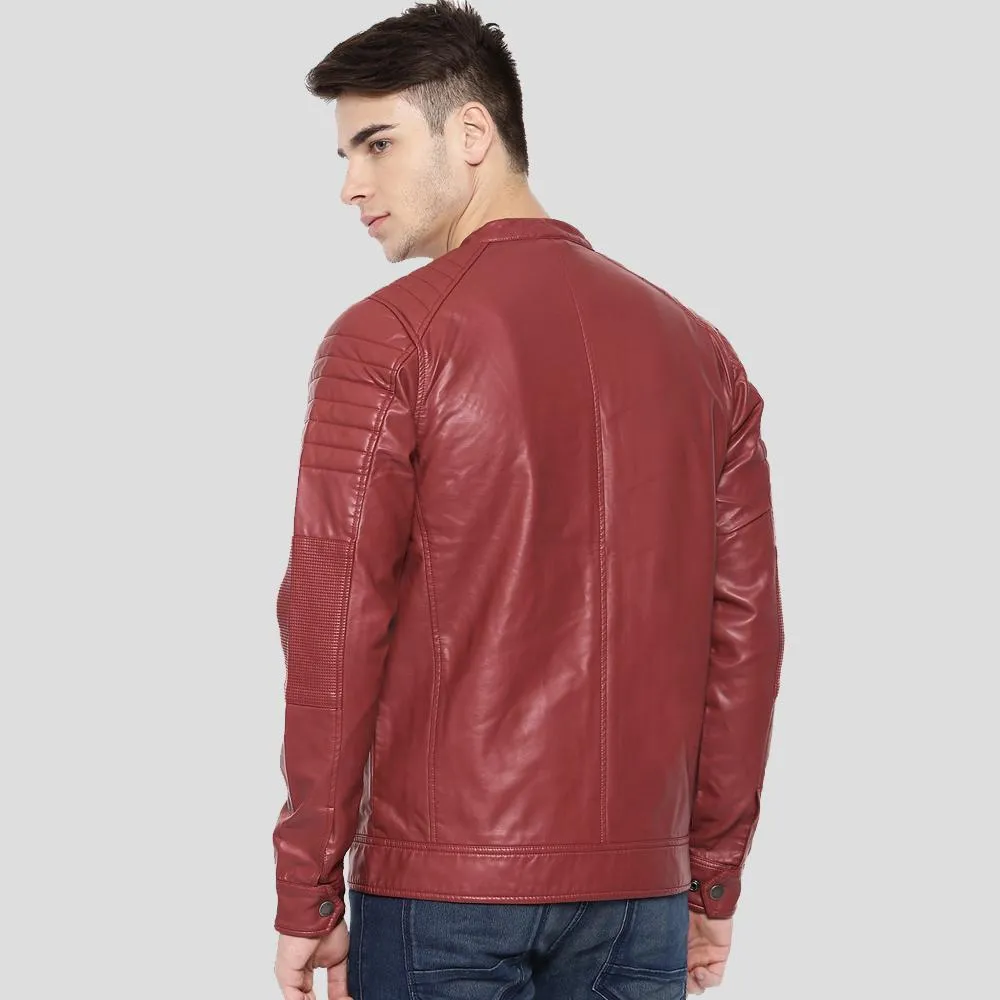 Cooper Red Quilted Leather Jacket