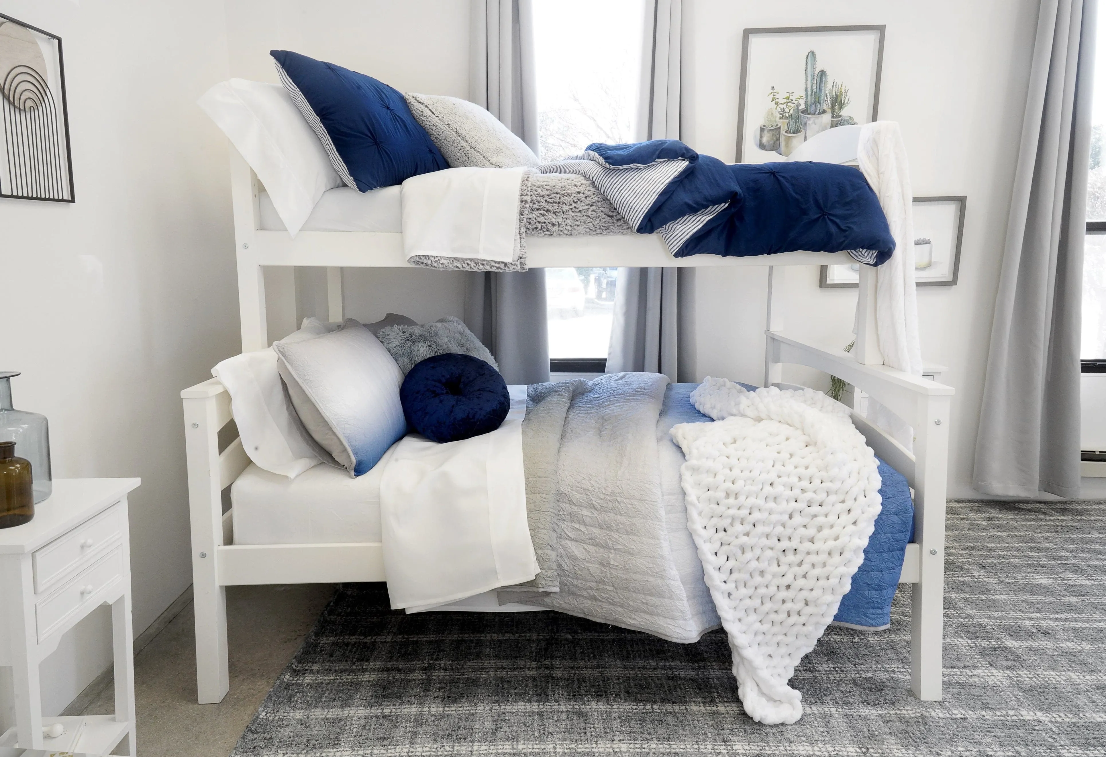 Crinkle Ombre Oversized Quilt 3 Piece Set