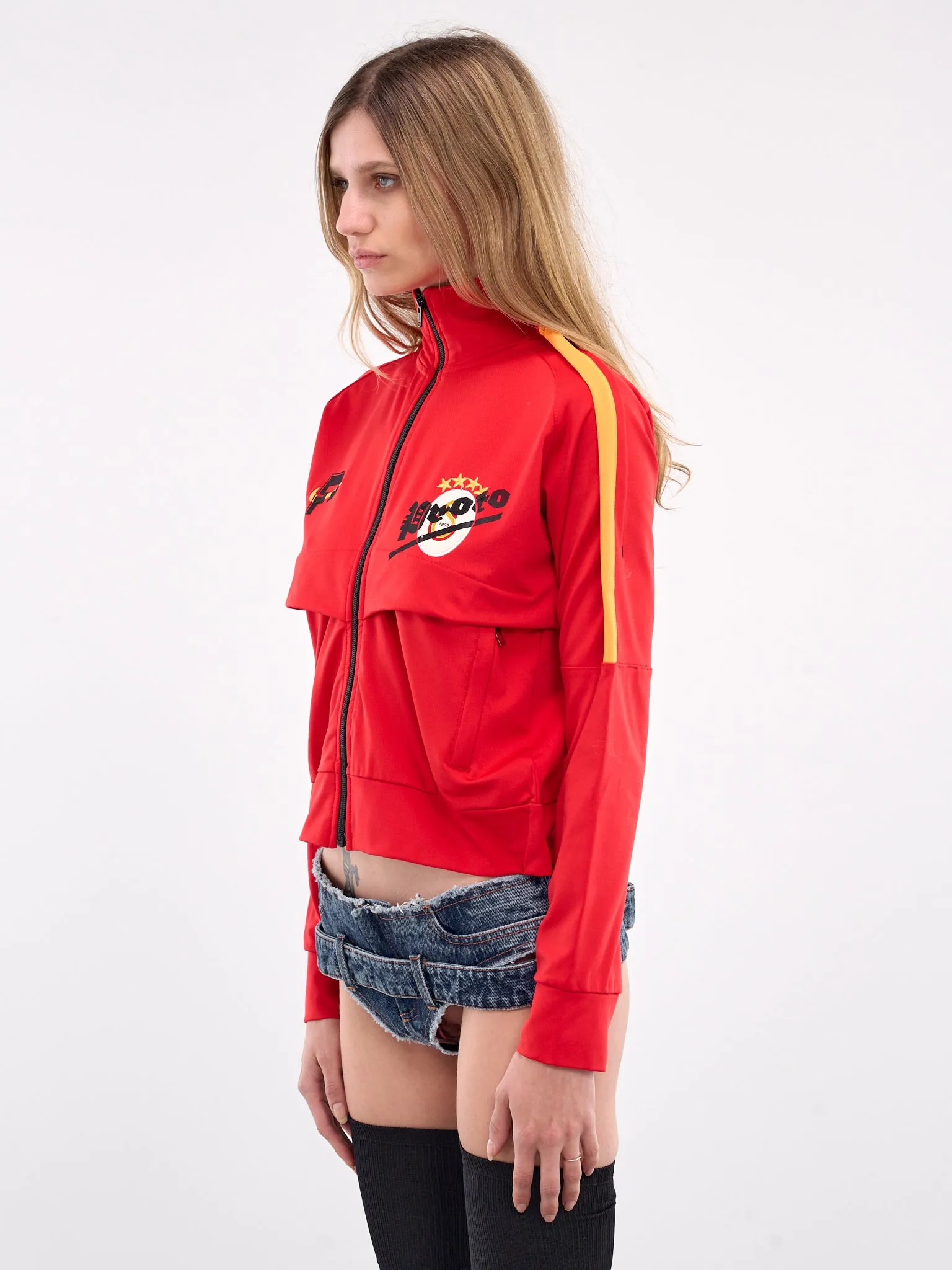 Cropped Track Suit Jacket (PT06OW11US-RED-BLACK)