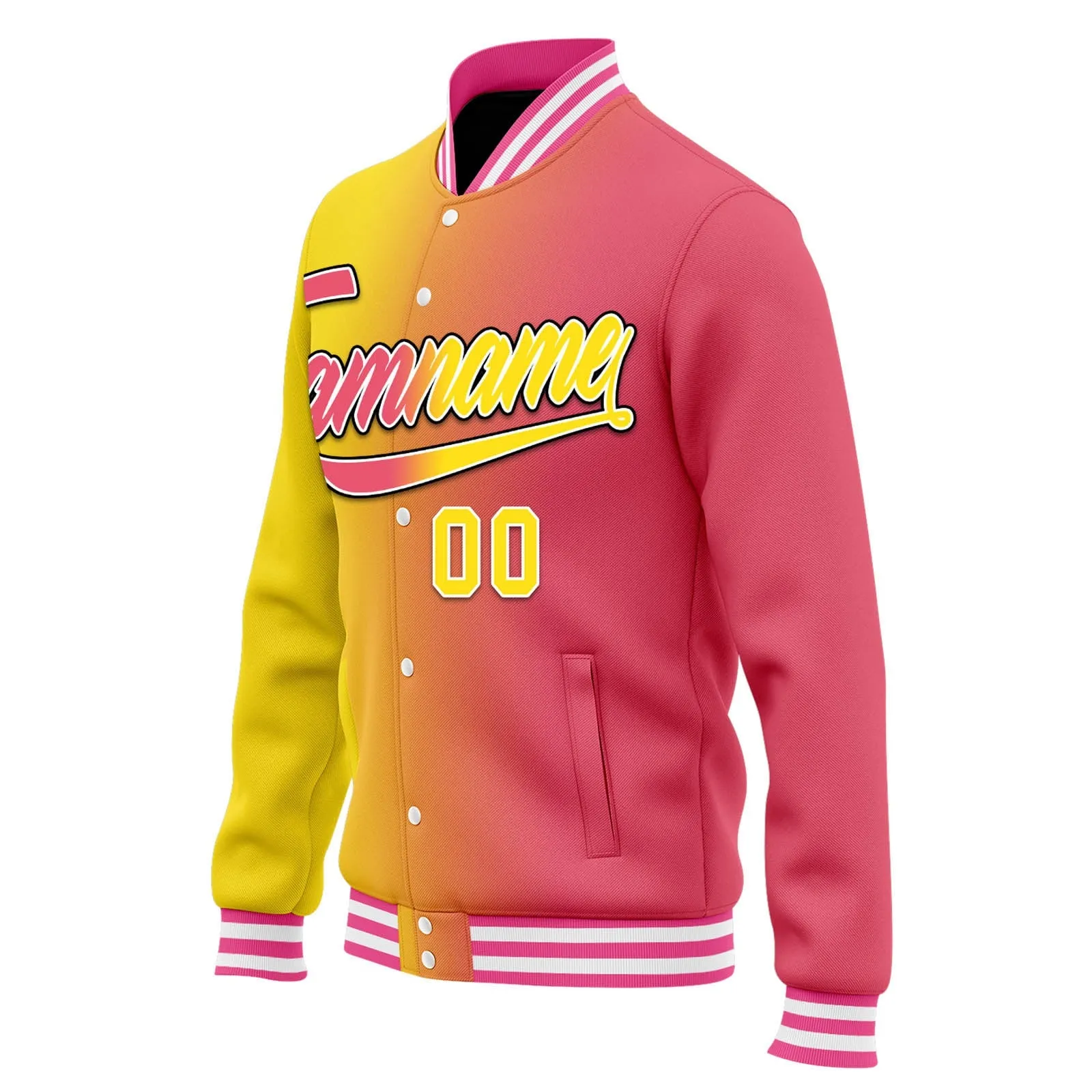 Custom Split Fashion Jacket Bomber Full-Snap Varsity Letterman Personalized Jacket FZ005-D028014-2