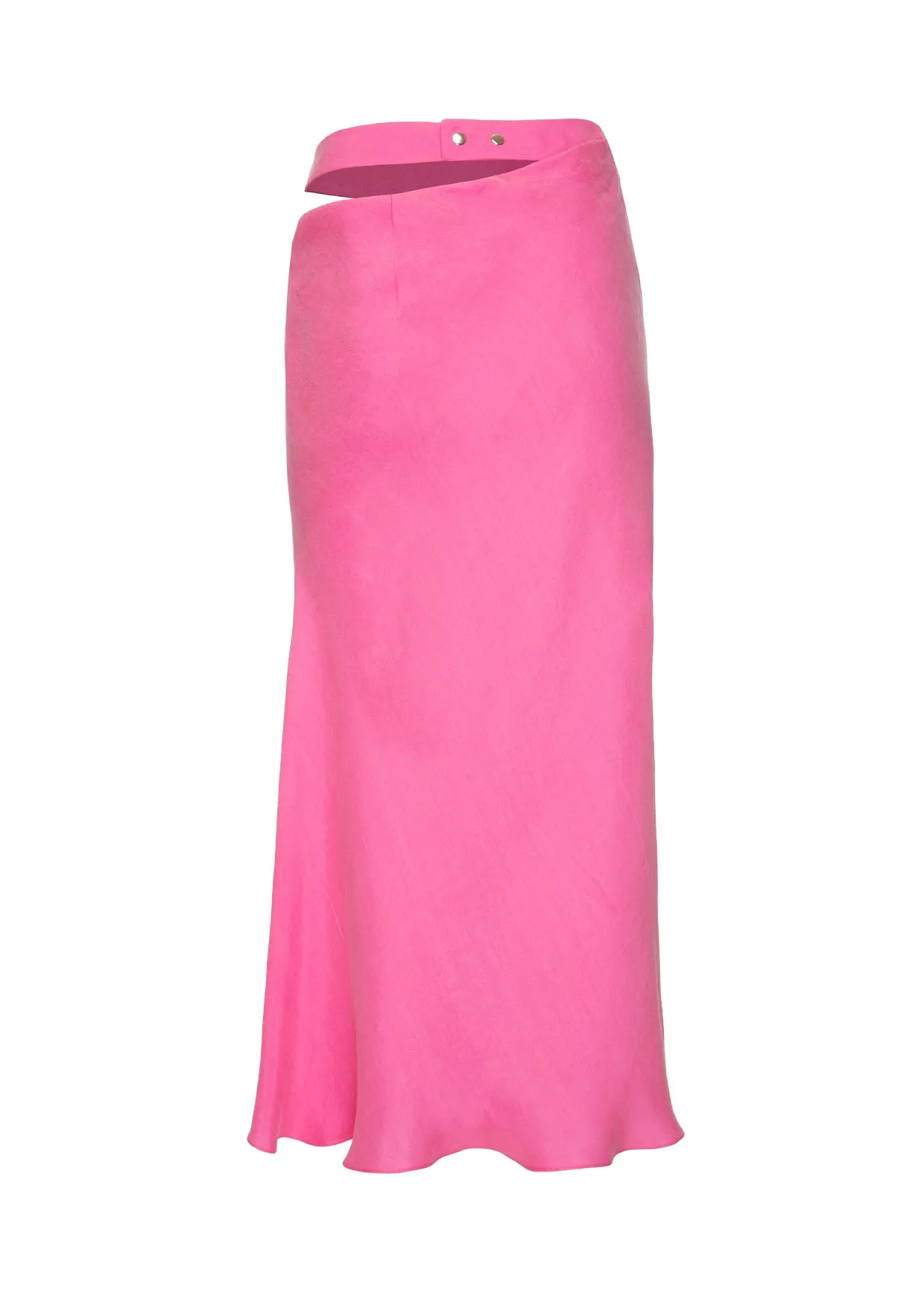 Cut-Out Cupro Midi Skirt