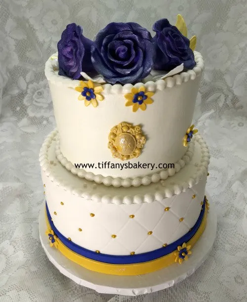 Diamond Quilted Pattern Celebration Tier Cake