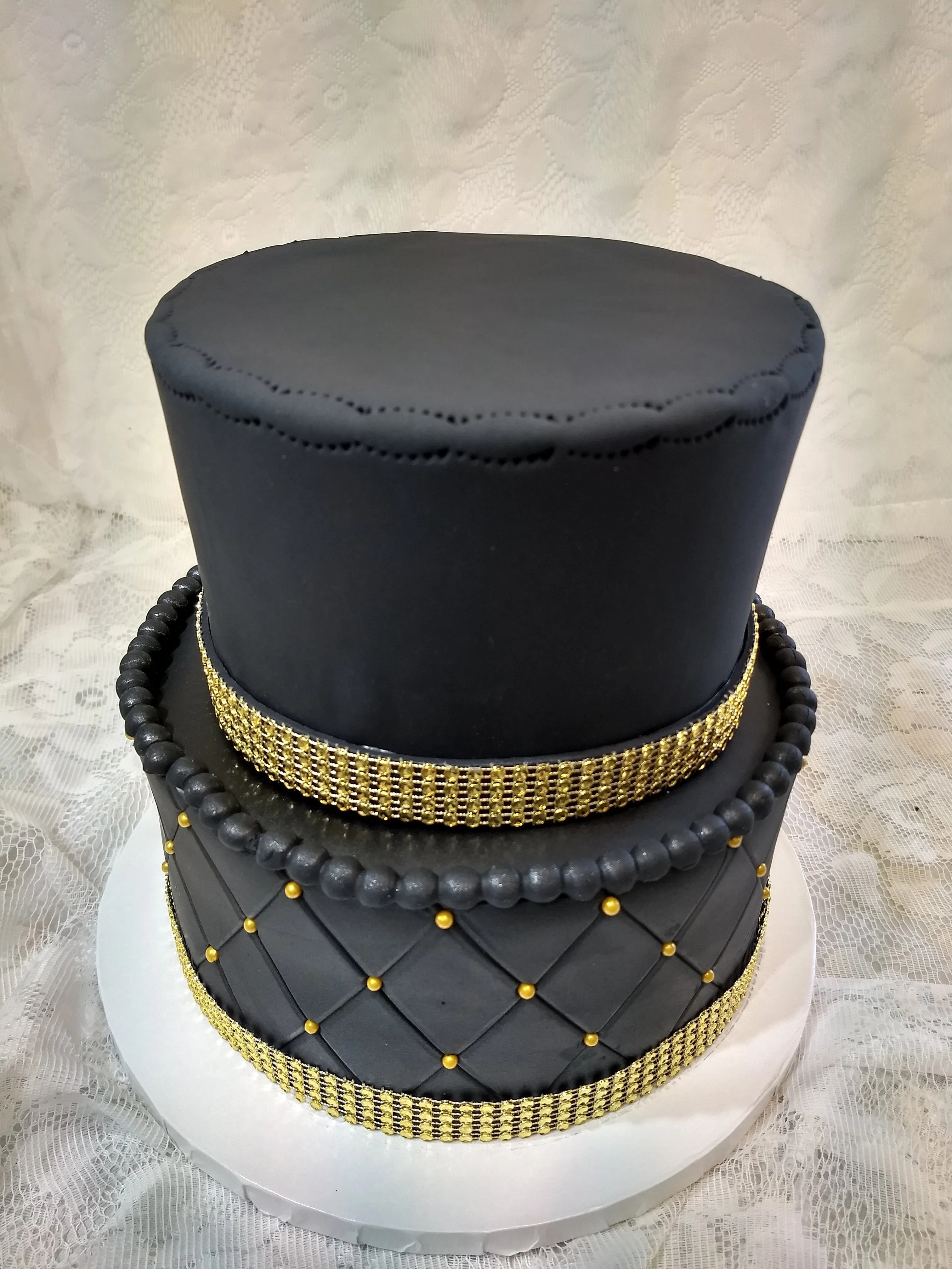 Diamond Quilted Pattern Celebration Tier Cake