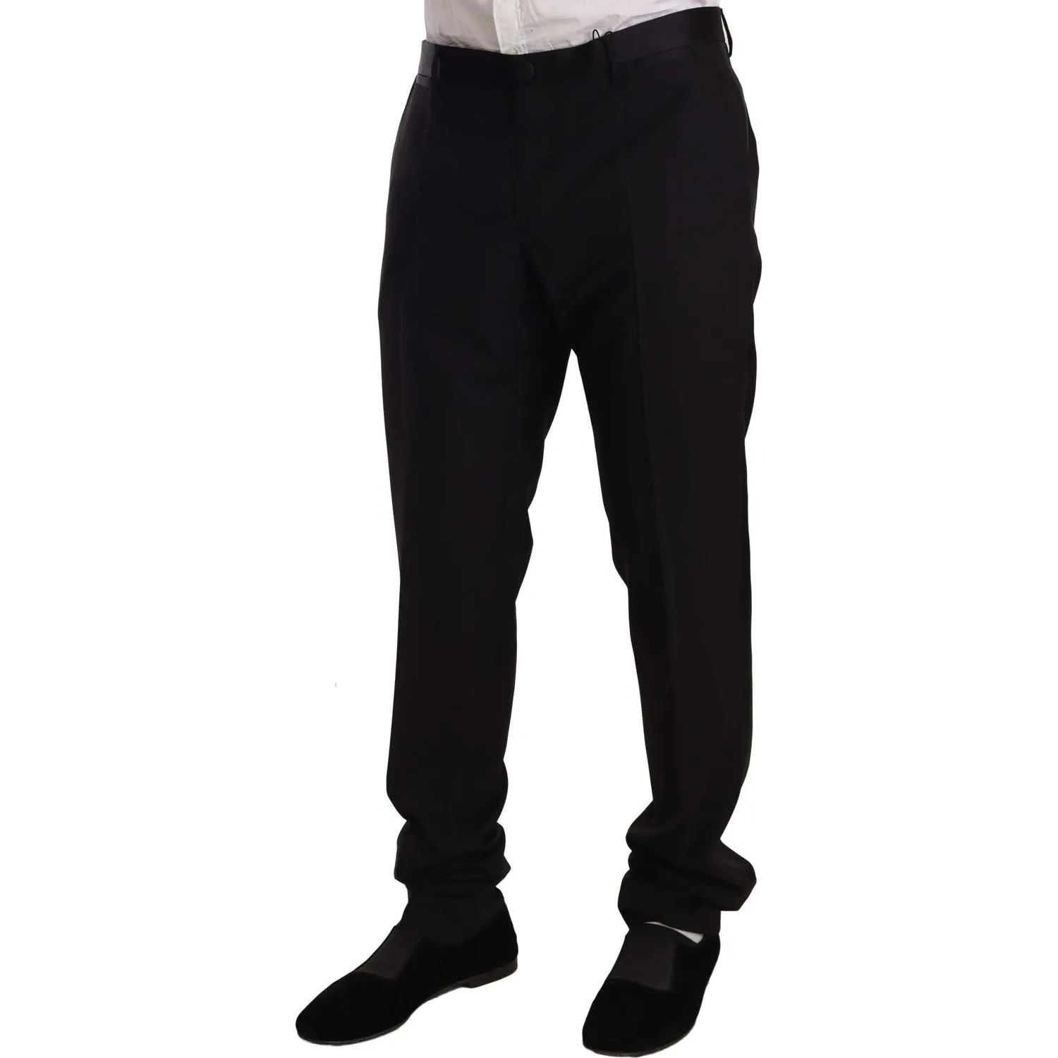 Dolce & Gabbana Elegant Black Skinny Tuxedo Trousers