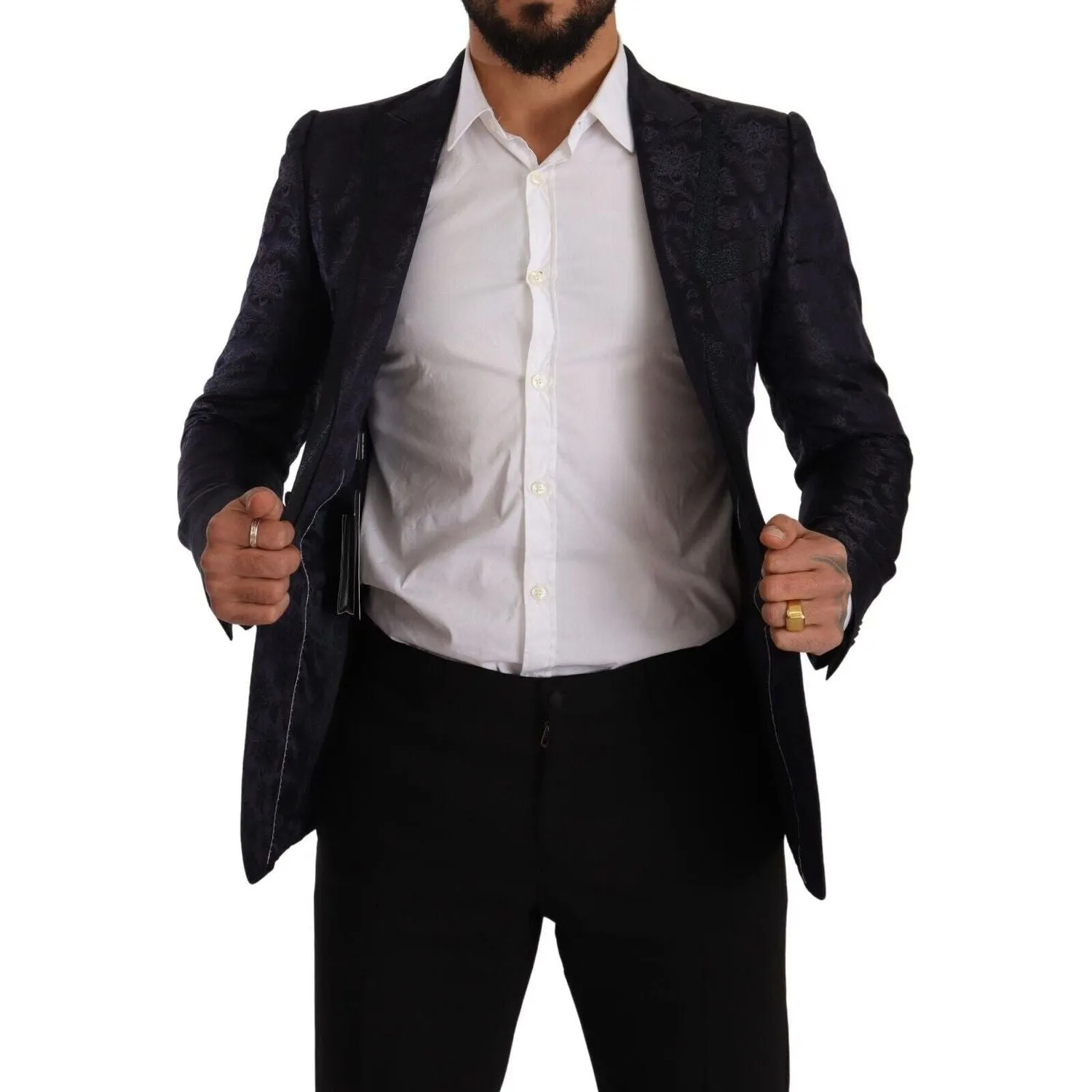 Dolce & Gabbana Elegant Dark Blue MARTINI Formal Blazer