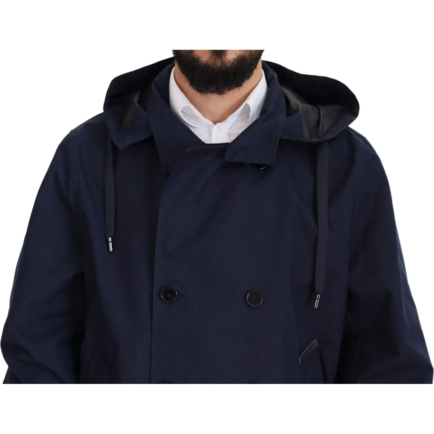 Dolce & Gabbana Elegant Double-Breasted Blue Parka Jacket