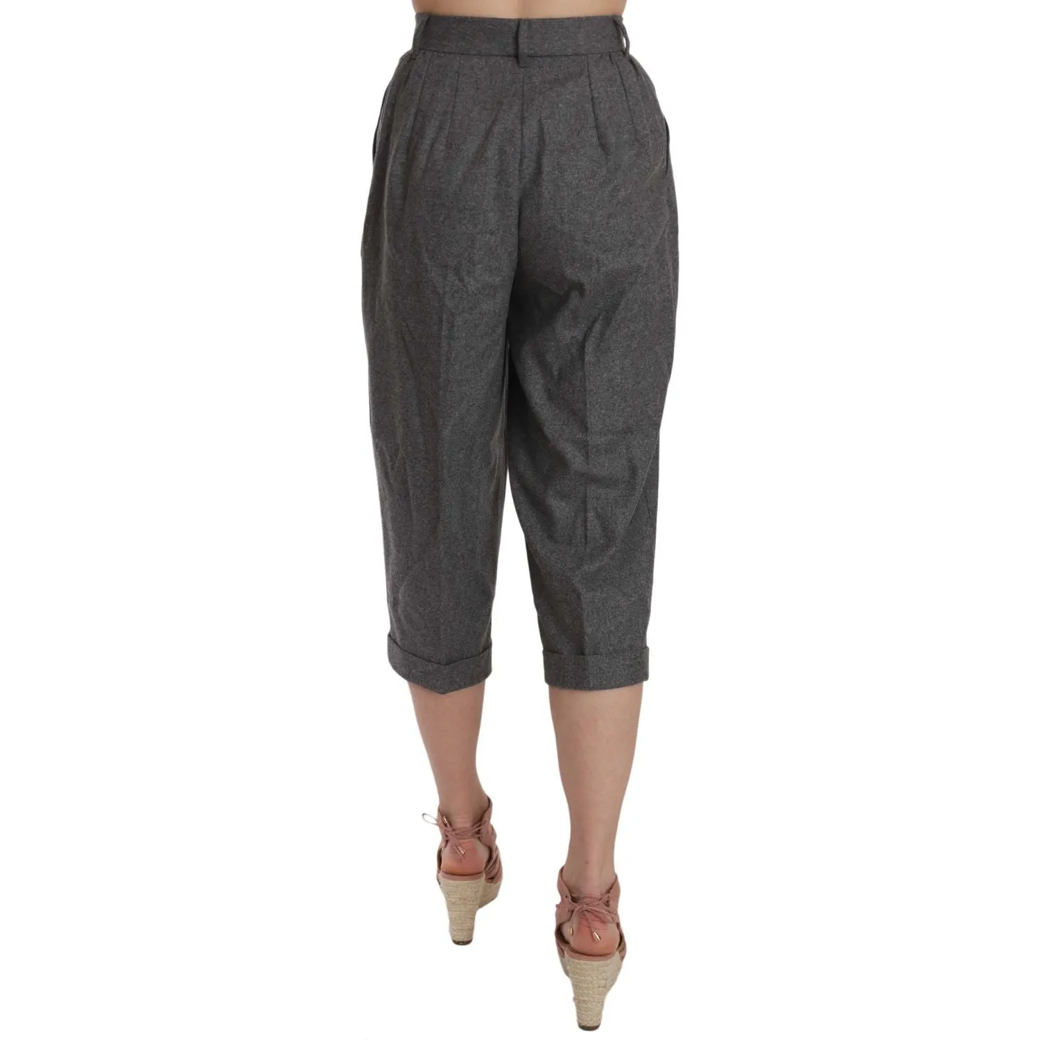 Dolce & Gabbana Elegant Gray Wool-Cashmere Pleated Trousers