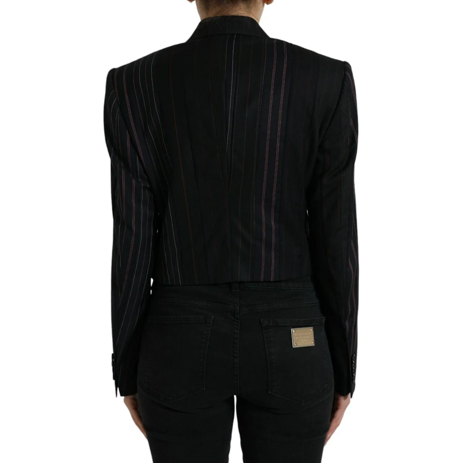 Dolce & Gabbana Elegant Striped Double Breasted Wool Blazer