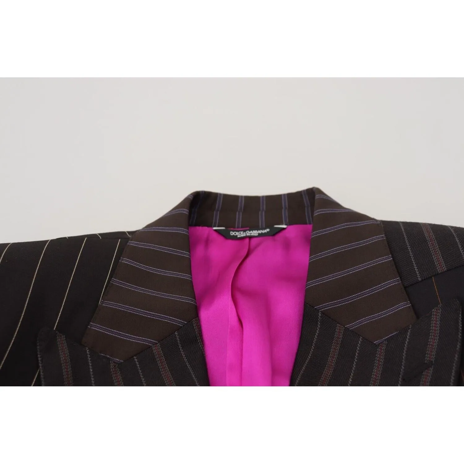 Dolce & Gabbana Multicolor Wool Silk Blend Slim Fit Blazer