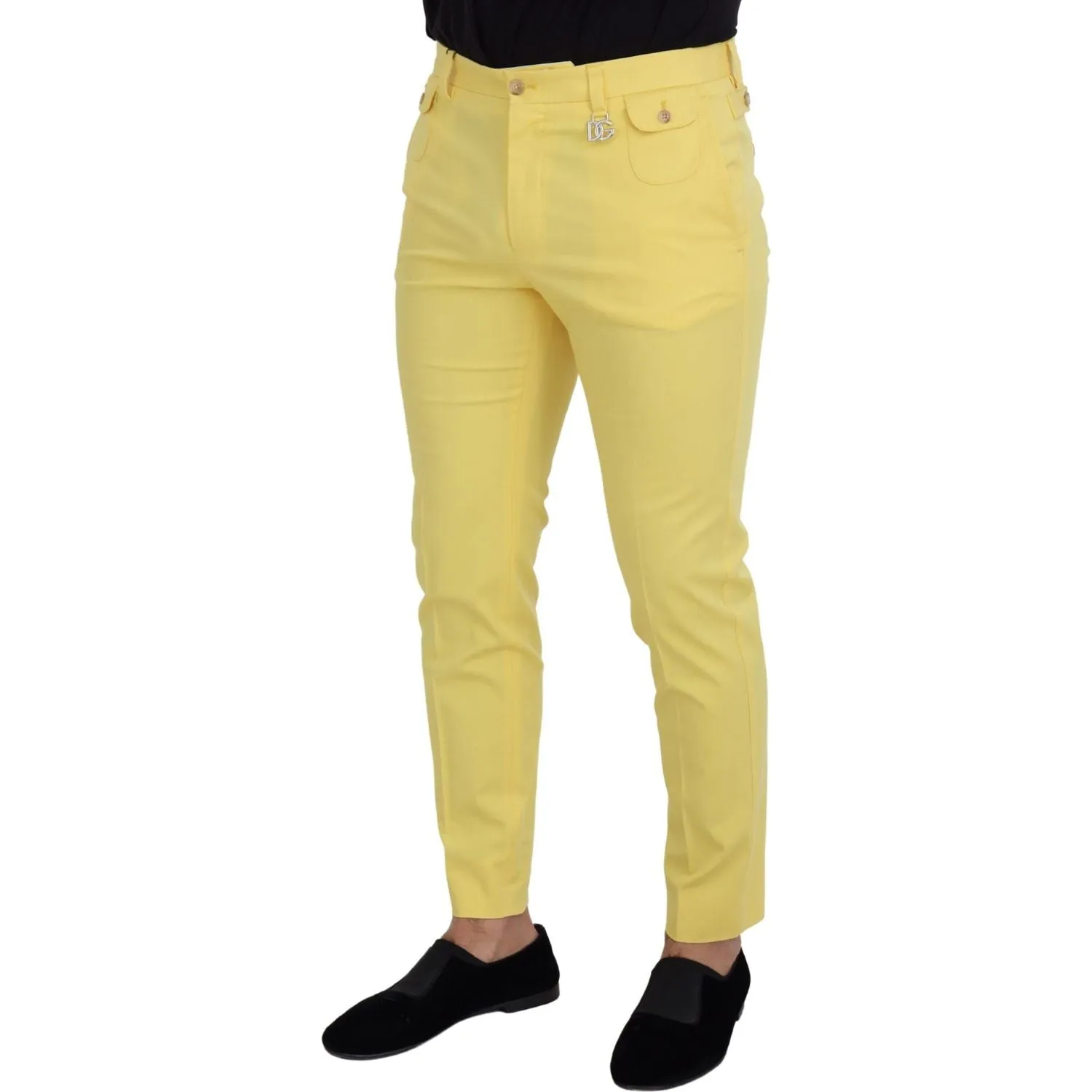 Dolce & Gabbana Sun-Kissed Yellow Cotton Trousers