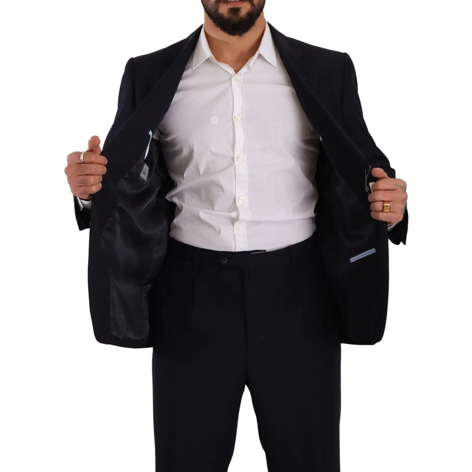 Domenico Tagliente Elegant Black Two-Piece Suit Ensemble