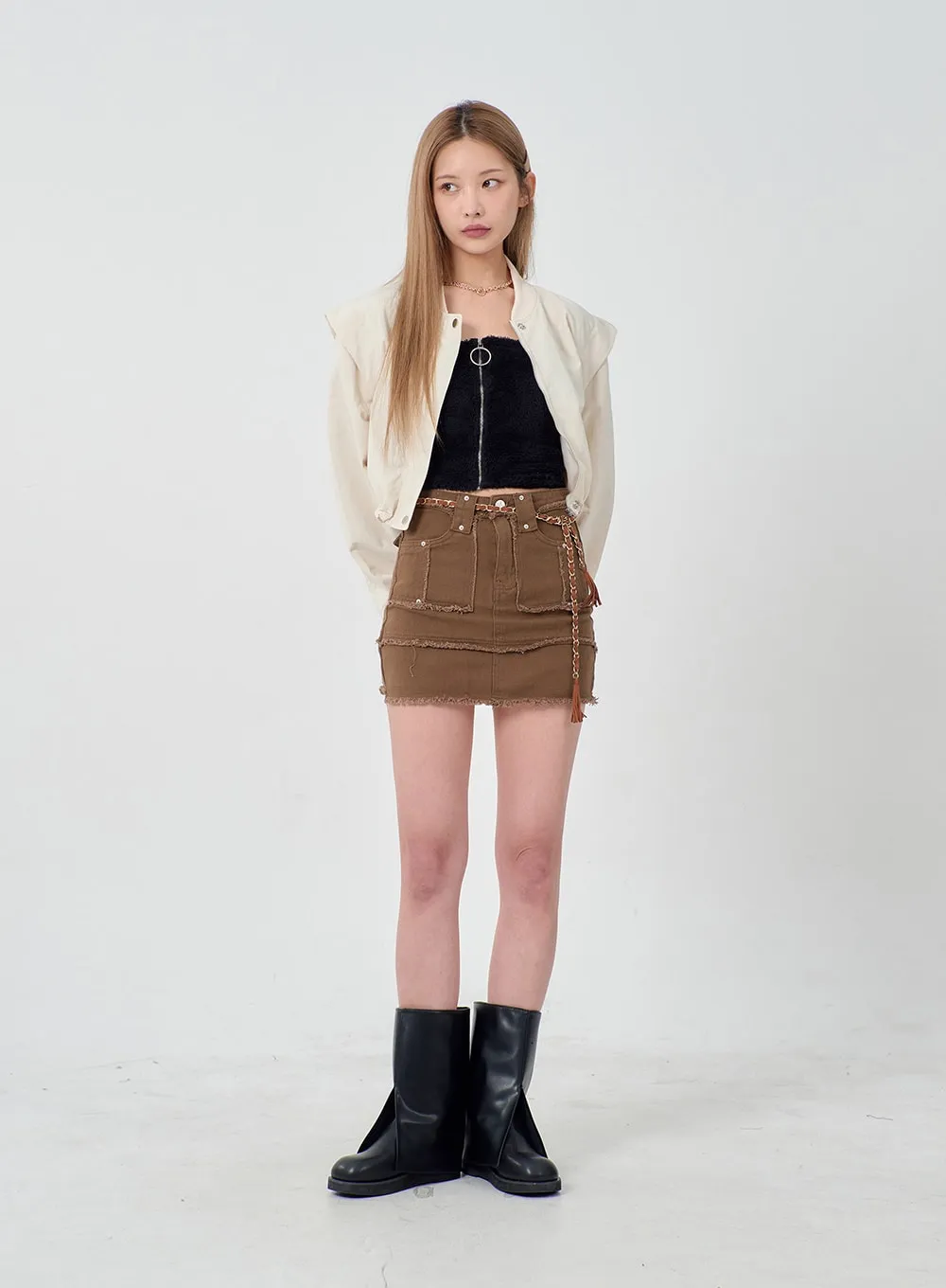 Drawstring Waist Cropped Jacket BD23