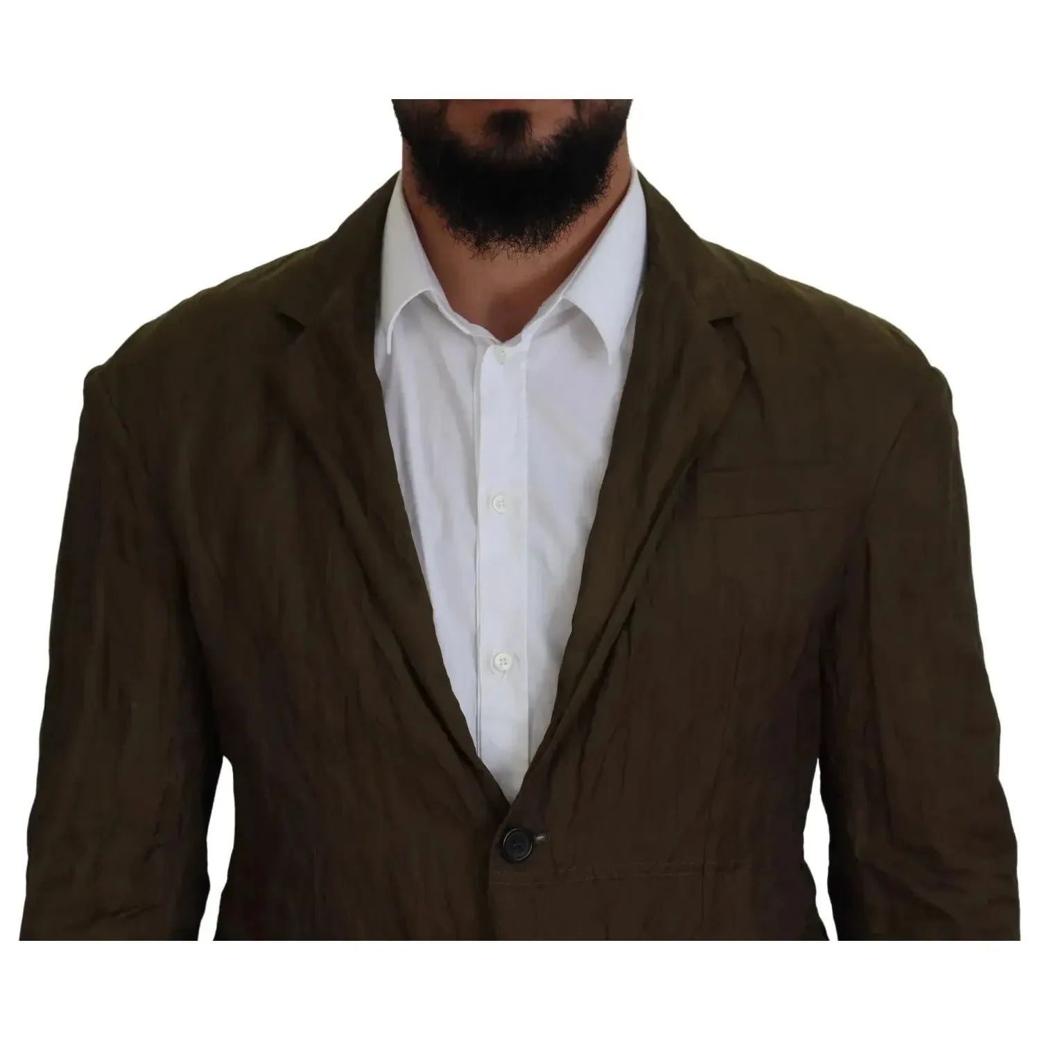 Dsquared² Green Single Breasted Men Coat Blazer Jacket