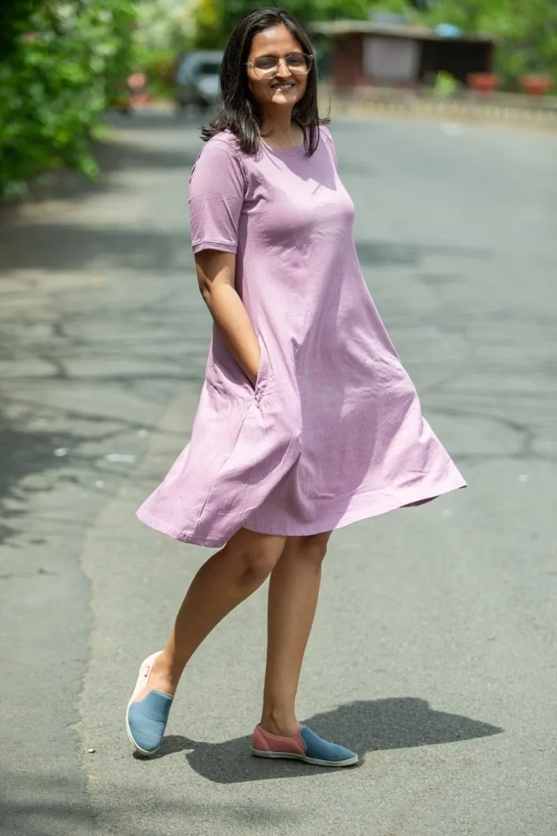 Dusky Orchid Organic Cotton T-Shirt Dress